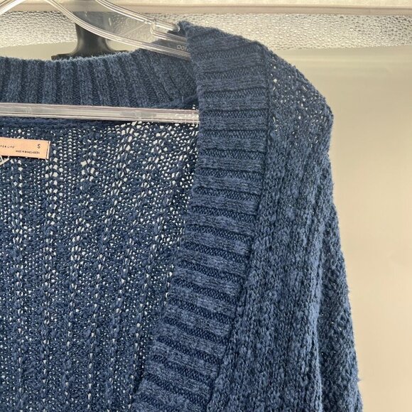 SO Knit Cardigan Blue V-Neck Long Sleeve Button Up Women's Size Small - Picture 3 of 9